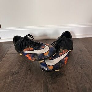Nike Black with Vibrant Orange and Blue Cleats